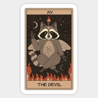 The Devil -  Raccoons Tarot Sticker